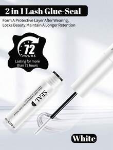 【72小时超强粘性】1/2/3支装低敏二合一睫毛胶水定型液 | 72小时超强粘性，不含乳胶，防水 | 适用于DIY簇状假睫毛、自制假睫毛化妆工具 | 混合黑色睫毛延长胶 - 白色 - 查看 11