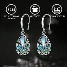 1对S925银月光石蜻蜓吊坠耳环 - 銀色 - 查看 7