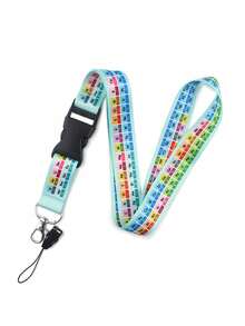 1pc Periodic Table Pattern Detachable Lanyard, Suitable For Doctors, Nurses, Students, Teachers ID Badge, Bus Card Strap, Can Be Used As Gift Or Daily Use - Multicolor - View 9