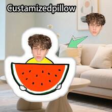 Custom Photo Palm Print Pillow - Hilarious Gag Gift, Realistic 3D Printed Face Design, Soft Plush Fabric, Perfect Personalized Present For Her - Blue Hoodie - View 19