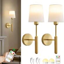 Wireless Wall Light With Remote Control, No Wiring Needed Rechargeable 2000mAh Battery Powered LED Wall Lamp, Dimmable, For Picture Lighting, Vanity Mirror, Bedroom, Living Room
