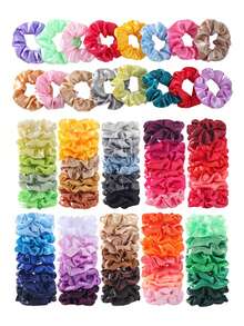 16pcs/Set Women Pink Scrunchies, High Elasticity Hair Ties, Soft Satin Hair Accessories, Versatile & Casual ,Scrunchy Hair Ties - Pink - View 3