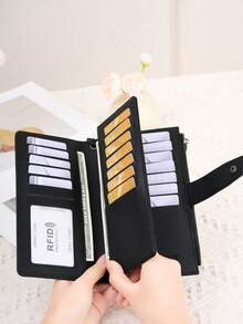 女士长款手机钱包，大容量卡槽拉链钱包，适合日常旅行