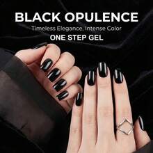 15ml Classic Black One Step Gel Polish 3 In 1 No Base Top Coat Needed Soak Off UV LED Gel Nail Art Lacquer High Gloss Dark Color For Halloween Christmas Gothic Style Bottle Color Matches Gel - Black - View 9