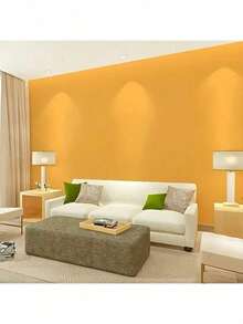 5 Colors Solid Color Self-Adhesive Wallpaper, Waterproof Oil-Proof Removable Vinyl Contact Paper For Living Room Bedroom Wall Decor & Furniture Renovation - Yellow - View 6