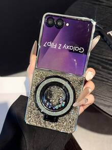 1pc Electroplated Rhinestone Glitter Liquid Quicksand Phone Case, Suitable For Samsung Galaxy Z Flip7, Galaxy Z Flip6, Galaxy Z Flip5, Compatible With Galaxy Z Flip7 FE, Galaxy Z Fold7, Z Fold6, Z Fold5, Z Fold4 - Multicolor - View 38