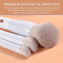 KINGMAS Angled Foundation Brush Concealer Brush, Premium Kabuki Makeup Brush For Liquid, Blending, Cream, Powder, Blush Buffing Stippling Face Makeup Tools White (White, A. 3Pcs (170W\/270W\/370W)) - MàuC - Xem 2