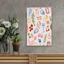 Framed Colorful Summer Food Wall Art Minimalist Cute Kitchen Fruit Posters Italian Modern Preppy Dolce Vita Prints For Kitchen Bedroom Wall Decor - Đã đóng khung - Xem 4