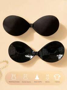 1个/10个装隐形硅胶胸贴，无肩带无背防水可重复使用乳贴，适合婚礼、沙滩派对礼服 - 彩色 - 查看 13