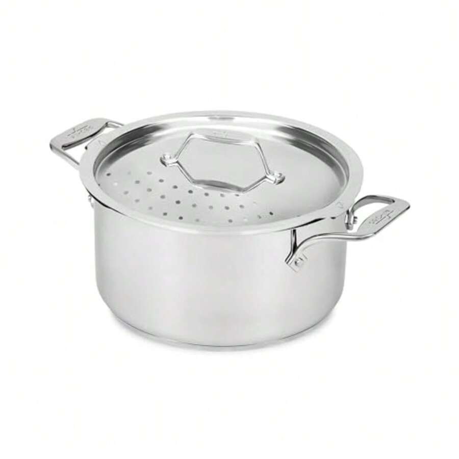 CYPNAll-Clad Simply Strain - Multiolla de acero inoxidable con tapa de colación 6 cuartos de galón inducción apto para asar de horno 600 F colador colador de pasta con asa olla de vapor utensiliosFashion - 227735563 - Ver 1