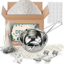 Candle Making Kit Supplies, Including Double Boiler Pot Set, Candle Wicks, Wick Stickers, Wick Holders, Soy Wax And Spoon - Multicolor - View 4