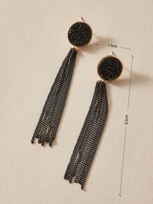 Andkiss 水鑽裝飾流蘇耳墜 - 彩色 - 查看 2