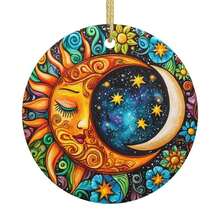Sun Ceramic Christmas Hanging Ornament For Xmas Tree Wedding Holiday Party Home Decor - 孫文 - 查看 1