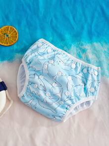1pc Reusable Baby Swim Diaper, Adjustable Diaper Swim For Toddlers 9 Months - 3 Years Old, For Swimming Lessons Baby Girls, Boys, Natural Color Swim Diaper - Multicolor - View 5