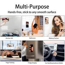 Silicone Double-Sided Suction Cup Phone Holder, Detachable Design - Suitable For Car Dashboards/Bathrooms, Frees Your Hands, Convenient For Selfies And Video Recording, Compatible With IPhone And Android Phones. - Multicolor - View 4