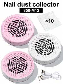 2026 New Nail Dust Collector, Acrylic Nail Dust Remover, Nail Fan, Nail Cleaner - Nail Dust Collector With Filter Paper (10 Sheets), Powerful Dust Removal, Low Noise, Suitable For Gel Nail Polishing Salons And Home Use, Nail Supplies. Valentine's Day Gift - 彩色 - 查看 1