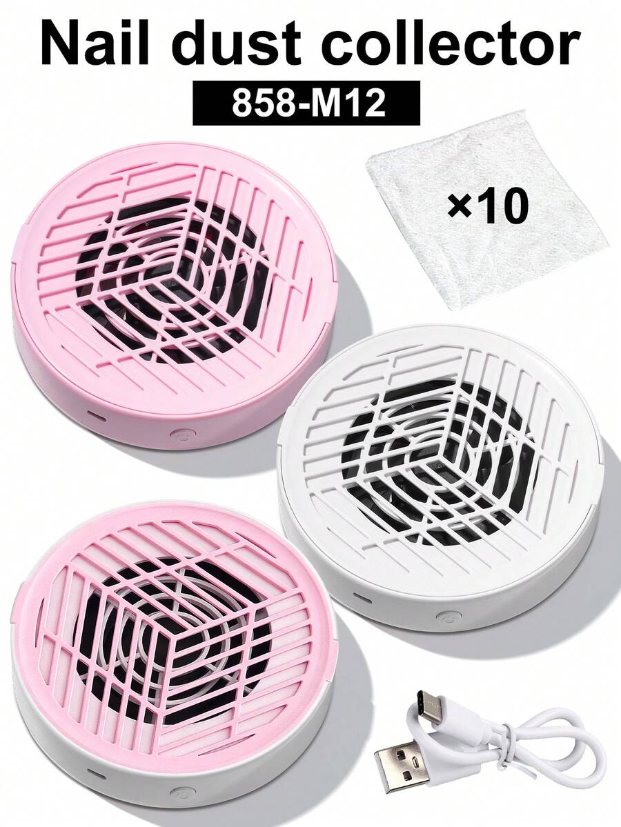 2026 New Nail Dust Collector, Acrylic Nail Dust Remover, Nail Fan, Nail Cleaner - Nail Dust Collector With Filter Paper (10 Sheets), Powerful Dust Removal, Low Noise, Suitable For Gel Nail Polishing Salons And Home Use, Nail Supplies. Valentine's Day Gift - 彩色 - 查看 1