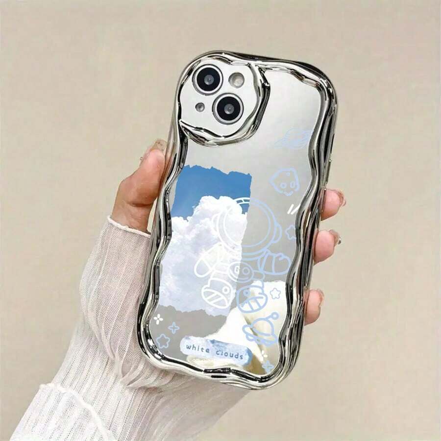 苹果phonecase白云太空人867JPDDNYBLKiPhone16ProMax圣诞礼物16新年礼物13Pro男女朋友12生日礼物防摔优质 - 银色 - チェックする 1