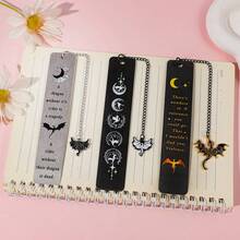 Fantasy Dragon Stainless Steel Bookmarks Fantasy Book Lover Book Charms Silver Chain Charms With Dragon Charms Dragon Lover Collectible Gifts Fantasy Gothic Bookmarks Student School Supplies Teacher Office Stationery - Multicolor - View 8