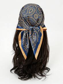 1条佩斯利花纹波西米亚风头巾，可作沙滩时尚围脖或连衣裙使用