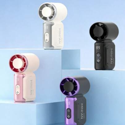 Portable Handheld Fan, Mini Pocket Fan, Adjustable Wind Speed 1-199 Levels, Turbo Boost Function, 3600mAh Rechargeable Battery, Digital Display, Suitable For Men And Women, Ideal For Travel/Camping/Outdoor Activities