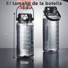 CYPNBotella de Agua 2L Antigolpes Reutilizable Sin BPA con Pajilla Removible Botella de Deportiva Escala de Hidratación Termo de Agua Antifugas para Gym Ciclismo Senderismo ViajeFashion - 219613962 - Ver 7