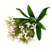 仿真百里香枝条、丁香、桂花、人造绿叶、人造绿茎、婚礼摄影道具、桂花插花、花园家居装饰、春季 - 彩色 - 查看 9