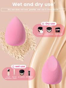 6pcs Makeup Sponge Set, Including: 5pcs Makeup Sponges + 1pc Mini Makeup Sponge,Giveaways,Travel,Cheap Stuff,Travel Essential - Multicolor - View 4