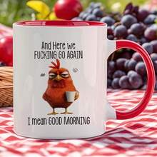 Taza de cerámica de 325 ml con motivo de pavo - Rojo - Ver 1