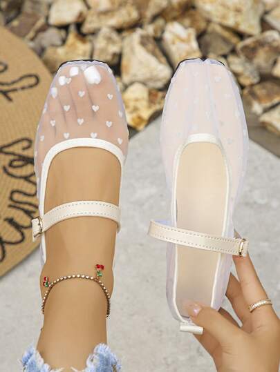 Zapatos planos elegantes de mujer con malla calada, mocasines casuales de unicolor con slip-on, adecuados para oficina, exterior, primavera/otoño, talla 35-43