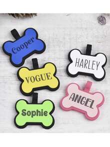 One Pet Silicone Bone Identification Tag, Customizable, Can Be Engraved With Dog Name, Address, Or Other Personalization Options. It Can Also Be A Silent Pet Tag, Pink, Or A Collar Tag. A Perfect Gift For Dog Lovers.