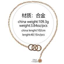 1pc Fashionable Sexy Body Chain Dress Belt, Zinc Alloy Waist Chain For Women, Solid Color Street Style, All Season - A - View 3