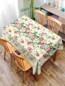 1件复古优雅花卉图案桌布，方形印花桌布，适合家庭聚会、野餐、厨房和餐桌装饰、咖啡桌罩，耐用桌布垫，四季皆宜的家居装饰桌布垫 - 多色A - 查看 8