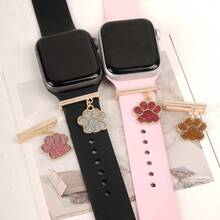 1pc Metal Simple Shiny Dog Paw Watch Band Charm Decorative Ring,Cute Animal Paws Silicone Strap Accessories,Compatible With Apple Watch Bands 38mm 40mm 41mm 42mm 44mm 45mm 46mm 49mm - one-size - View 11