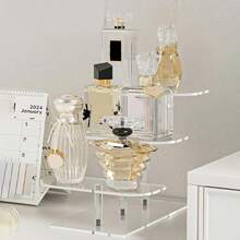 1 Set Acrylic Perfume Display Rack, Transparent Perfume Display Stand Suitable For Dressing Room, Showcase, Display Stand, Cosmetics Display Box - Clear - View 8