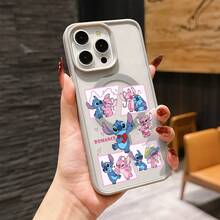 This Disney Lilo & Stitch Phone Case, Featuring Stitch And Angel Cartoon Characters, Boasts A Cute And Playful Design, A Simple And Stylish Appearance, And A Smooth And Comfortable Feel. It Features A Magnetic Back, Camera Protection, A Transparent And Fashionable Back Panel, And Reinforced Corners For Effective Drop Protection, Making It An Ideal Choice For Young People. This Phone Case Is Compatible With IPhone 17/16/15/14/13/...12/11/XR/XS/X Series And SamsungGalaxy S22, S23, S24, And S25 Series Phones. It's The Perfect Gift For Friends And Family. - Black - View 7