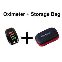指尖脉搏血氧仪、心率监测器、血氧饱和度监测器，带挂绳和收纳盒