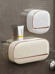 豪华壁挂式带盖皂碟，高级沥水皂架，防水ABS皂碟收纳架，适用于浴室、淋浴、旅行，简约皂碟，浴室配件，浴室收纳架（如果未指定尺寸或标明为S，则发送主图中所示的产品）。 - 彩色 - 查看 9