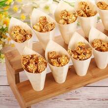 Bộ 48 chiếc nón giấy đựng đồ ăn dùng một lần bằng gỗ thông tự nhiên - Nón giấy đựng thức ăn, đồ ăn nhẹ và khoai tây chiên, đường kính 4.9"/7", nón đựng đồ ăn cầm tay tiện dụng cho đồ ăn nhẹ, trái cây, món tráng miệng, kem, món khai vị, cốc giấy, đĩa bánh và đĩa tráng miệng, hoàn hảo cho các bữa tiệc, đám cưới, Ngày lễ tình nhân, bãi biển, tựu trường, sinh nhật, lễ tốt nghiệp, ngày lễ, du lịch, tụ họp ngoài trời, phục vụ gia đình và làm quà tặng, bộ đồ ăn. - Nhiều màu - Xem 9