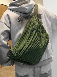 1pc Men's Nylon Chest Bag, Large Capacity, Super Casual Solid Color, Adjustable Shoulder Strap, Suitable For Sports, Fitness, Commuting, Leisure, Husband, Thanksgiving, Messenger Bag, Cycling Bag, Christmas Gift, Shoulder Bag - Multicolor - View 2