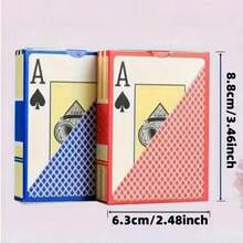 高品质哑光德州扑克牌，派对娱乐牌，耐用棋盘游戏牌，大字体，防折痕，耐磨 - 彩色 - 查看 2