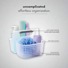 CYPNmadesmart - Bolsa de Ducha de Agarre Suave de 2 Compartimentos para organización de baño cubeta de Almacenamiento de plástico tamaño pequeño EscarchaFashion - Helada - Ver 3