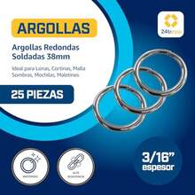 CYPNargolla Redonda soldada 38mm Espesor 3/16" argollas Uso rudo para Lona Cortinas Malla Sombra 25Fashion