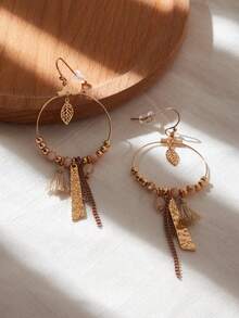 1 Pasang Anting Rantai Rumbai Gaya Bohemian Wanita, Cocok untuk Dipakai Saat Liburan - beraneka warna - View 4