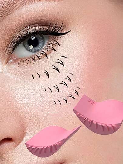 2pcs Eyeliner Stencils, Silicone Eyeliner Wing And Eyelash Stamp Tools, Multifunctional Makeup Tools, Makeup Ruler Eye Makeup Tools, Eyeliner Stamp, Lower Lash Stamp, Stamp Thin Sharpener Cat Eyes Small Angled Wing Tip, Real Beginners Techniques