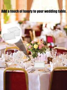 1pc/20pcs/50pcs Silver Foil Name Cards, Wedding Seat Number Cards Decor, Table Cards, Dinner Table Decor Cards, Blank Table Cards, Guest Cards, Silver Wedding Dinner Table Cards, Guest Registration Cards, Wedding Dinner Table Cards, Party Banquet, Decor, Home & Living, Event Party Supplies, Celebration Supplies, Party Identification - Silver - View 4