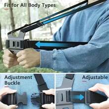 基础款手机胸带支架套装，适用于POV/VLOG、钓鱼、骑行等运动相机，手机夹配件，适用于运动相机 - 黑 - 查看 3