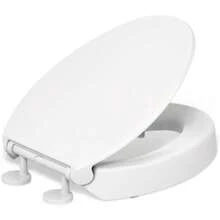 CYPNKOHLER 25875-0 Hyten - Asiento de inodoro alargado de cierre suave elevado asiento contorneado con parachoques apretados herrajes de fijación rápida asiento de inodoro sin golpe color blancoFashion - Blanco - Ver 1