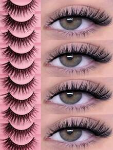 10对假睫毛 猫眼假睫毛 狐狸眼假睫毛 眼尾加长假睫毛 仿貂毛假睫毛 自然妆效假睫毛 短款睫毛嫁接 化妆用假睫毛条，睫毛，假睫毛 - 交叉款 - 查看 1