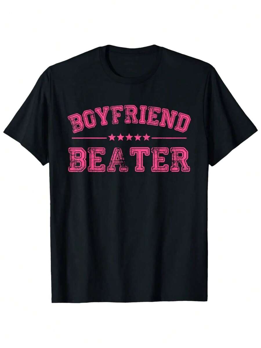 Camiseta con diseño divertido "Boyfriend Beater" - Negro - Ver 1